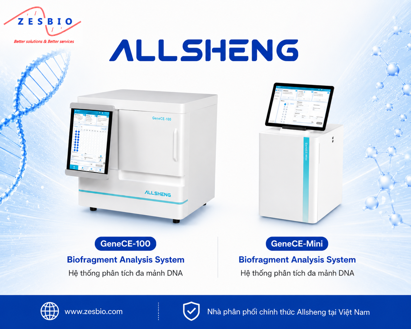 Allsheng – Máy điện di DNA tự động phân tích đoạn – Biofragment Analysis System – GeneCE-100 (Bioanalyzer instruments for Sample Quality Control)