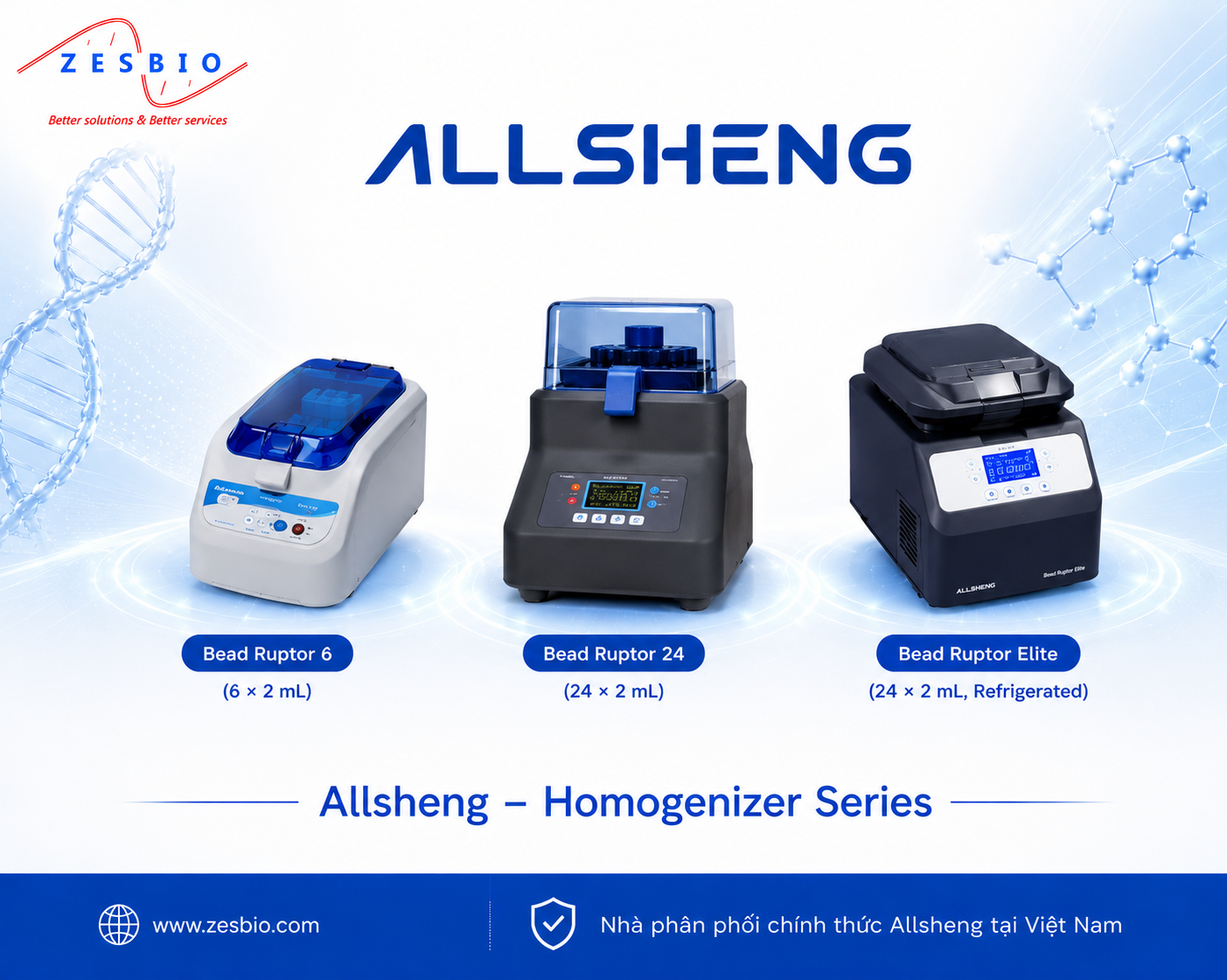 Allsheng – Máy đồng nhất mẫu bằng Bead