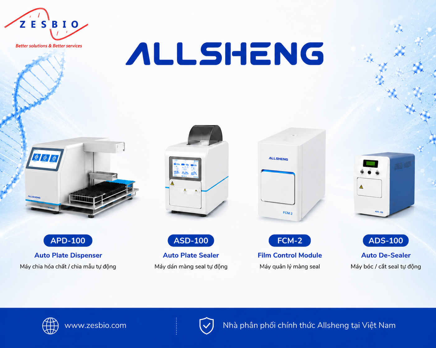Allsheng – Máy chiết rót và dán seal tự động dành cho tách chiết tự động DNA